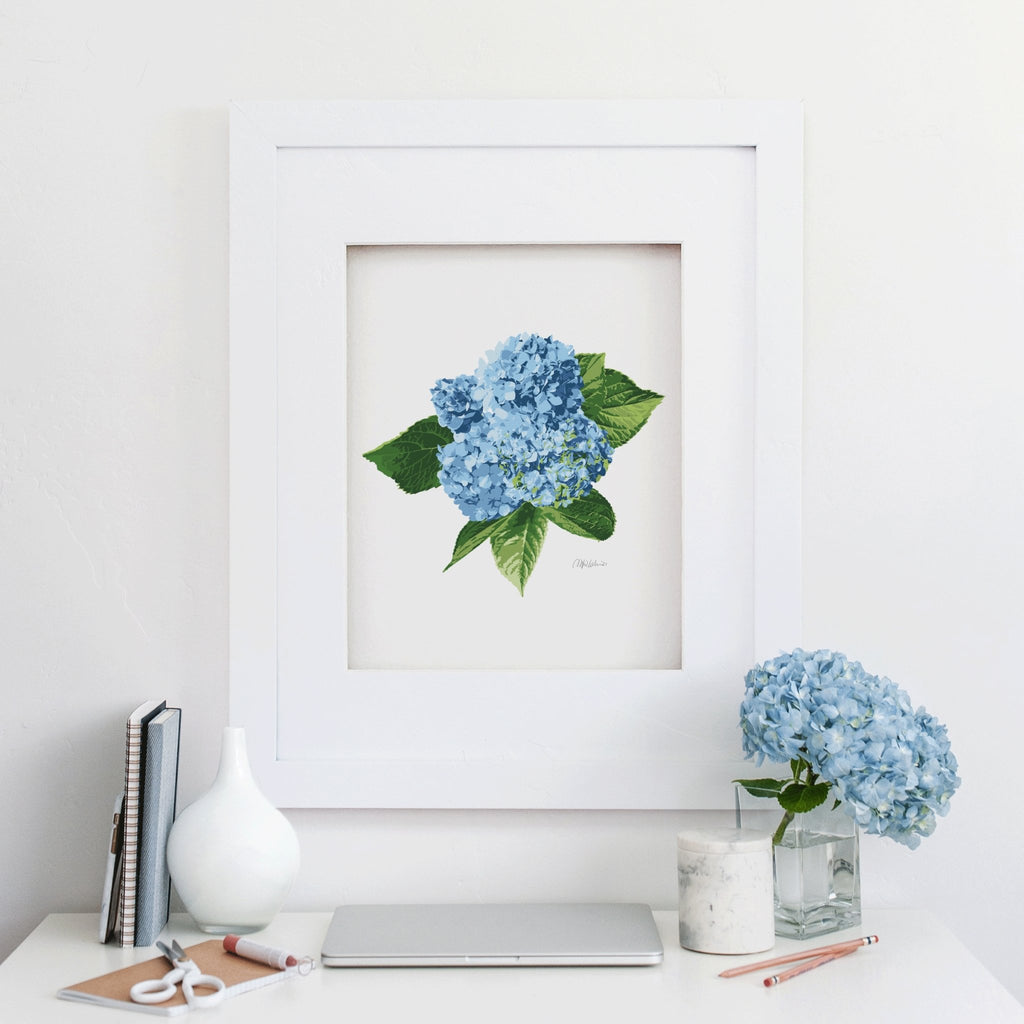 Blue Hydrangea Giclée Art Print - Melissa Colson