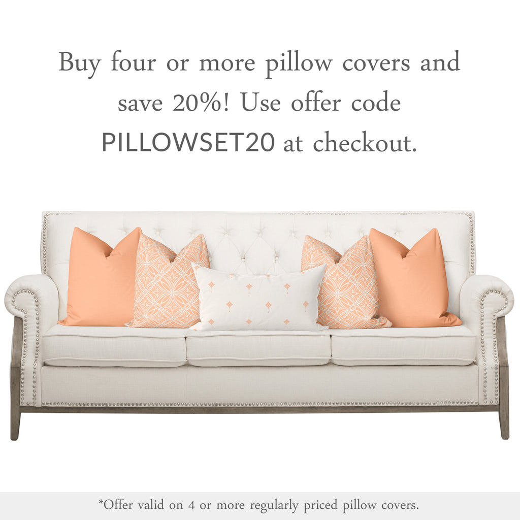 Emma King Bed Pillow Cover Set in Peach Fuzz - Melissa Colson