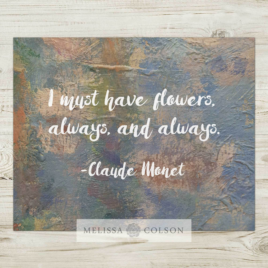 I Must Have Flowers Typography Art Print - Melissa Colson
