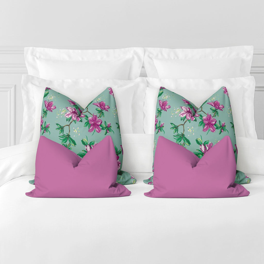 Julia Queen Bed Pillow Cover Set in Happy Aqua - Melissa Colson
