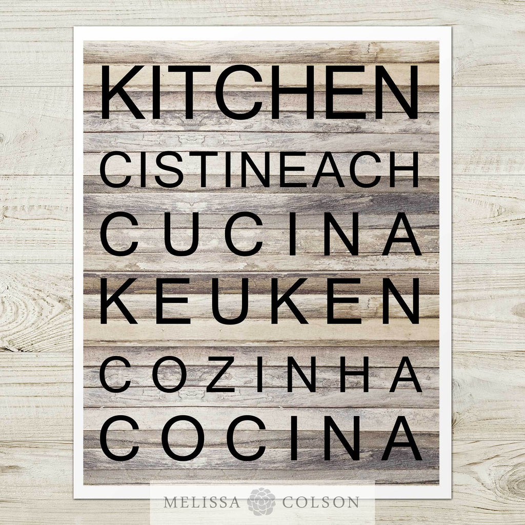 Kitchen Translation Typography Art Print - Melissa Colson
