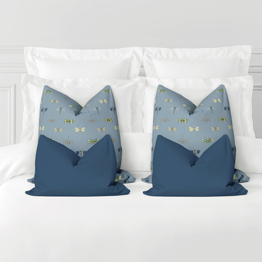 Luna Queen Bed Pillow Cover Set in Wistful Blue - Melissa Colson