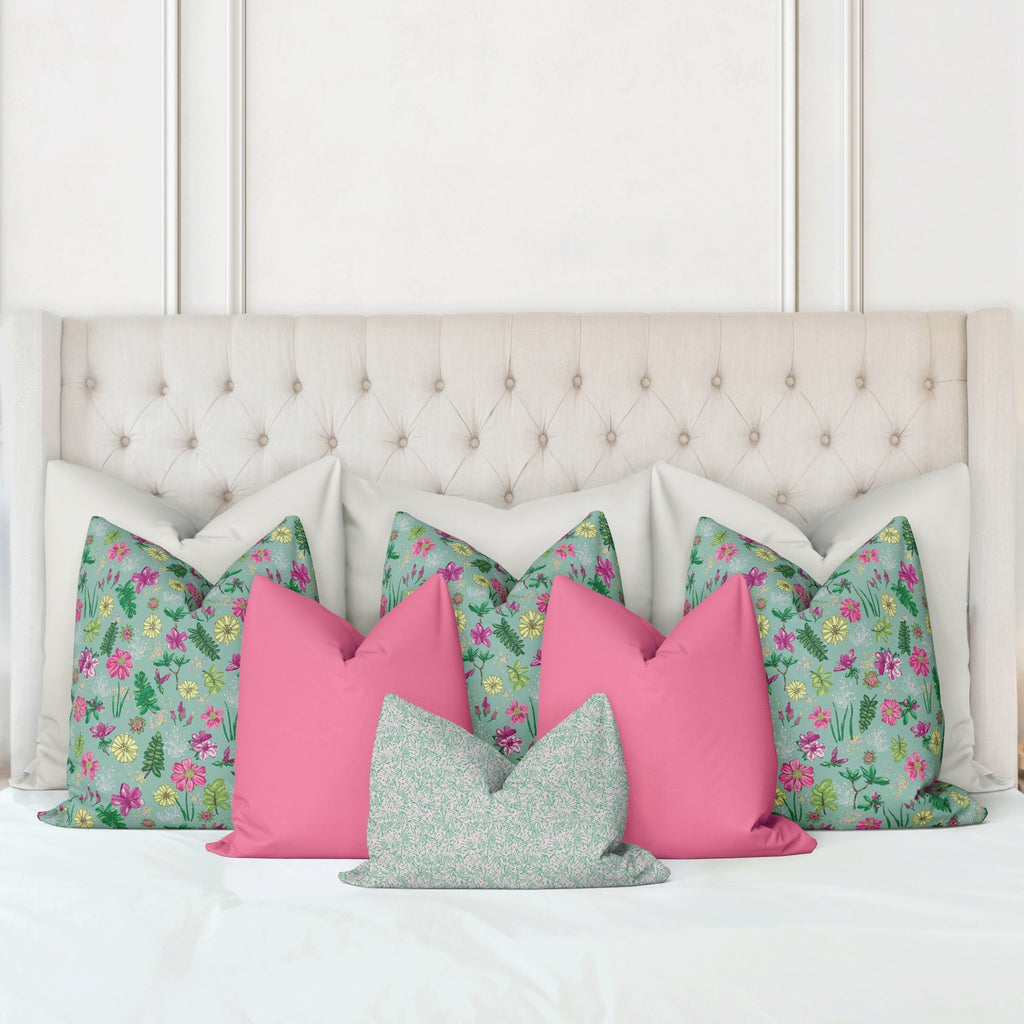 Mia King Bed Pillow Cover Set in Happy Aqua - Melissa Colson