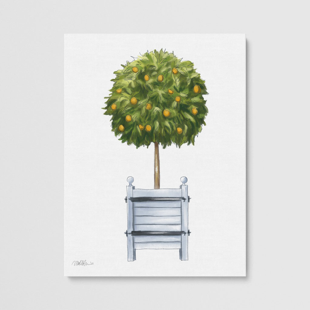 Orange Tree Topiary I Stretched Canvas Art Print - Melissa Colson