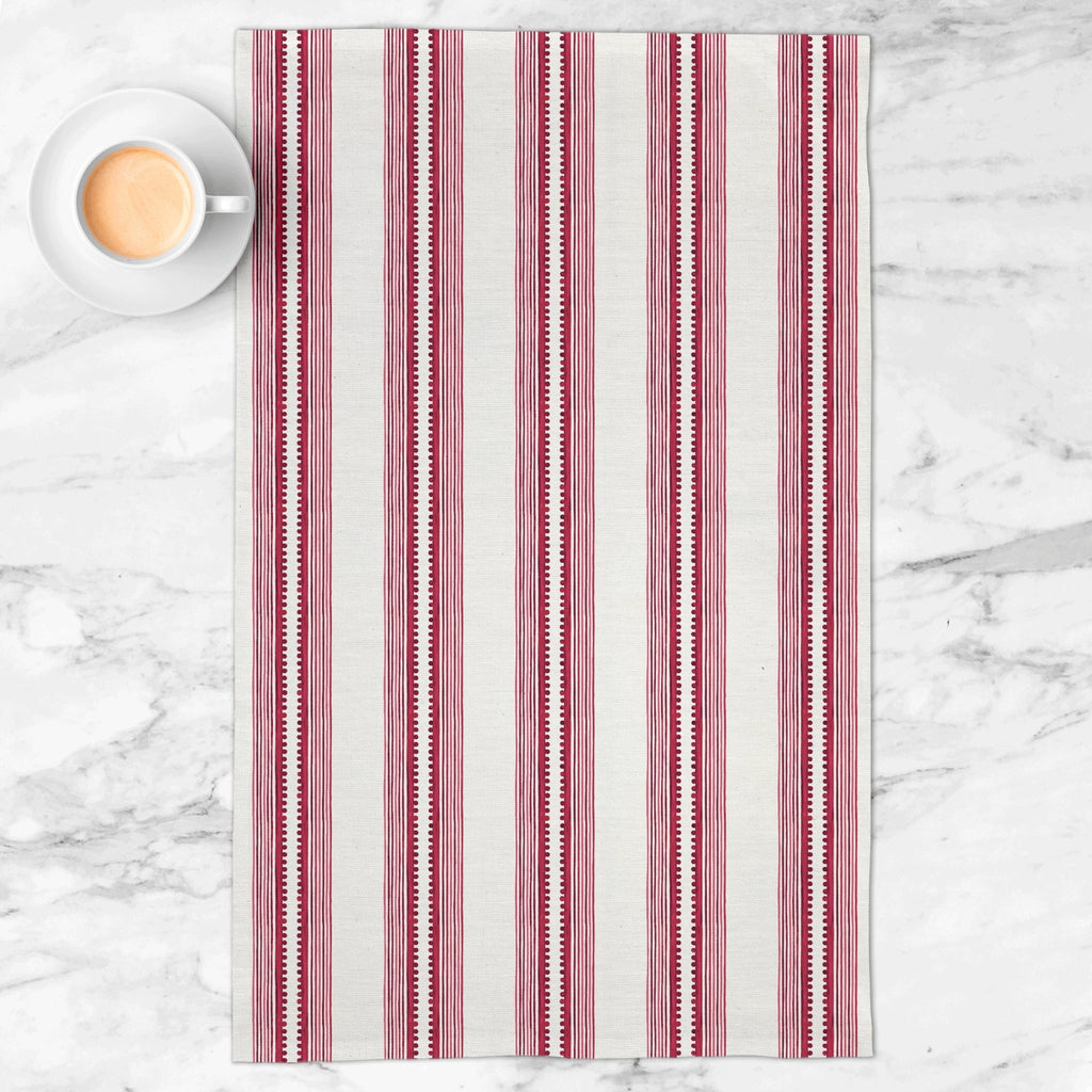 Sophisticated Stripe Tea Towel in Viva Magenta - Melissa Colson