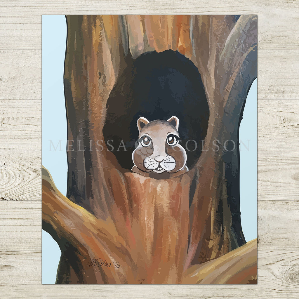 Stuart the Squirrel Giclée Art Print - Melissa Colson