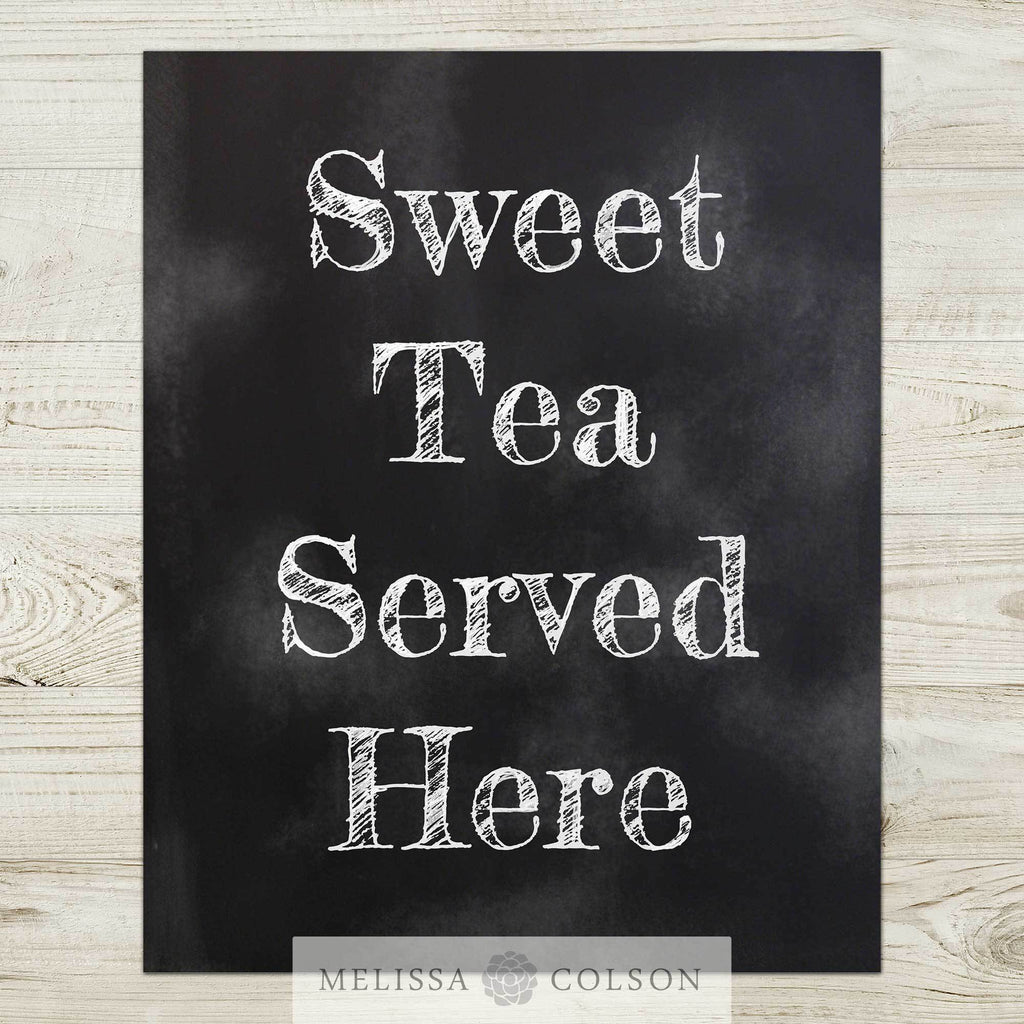 Sweet Tea Typography Art Print - Melissa Colson