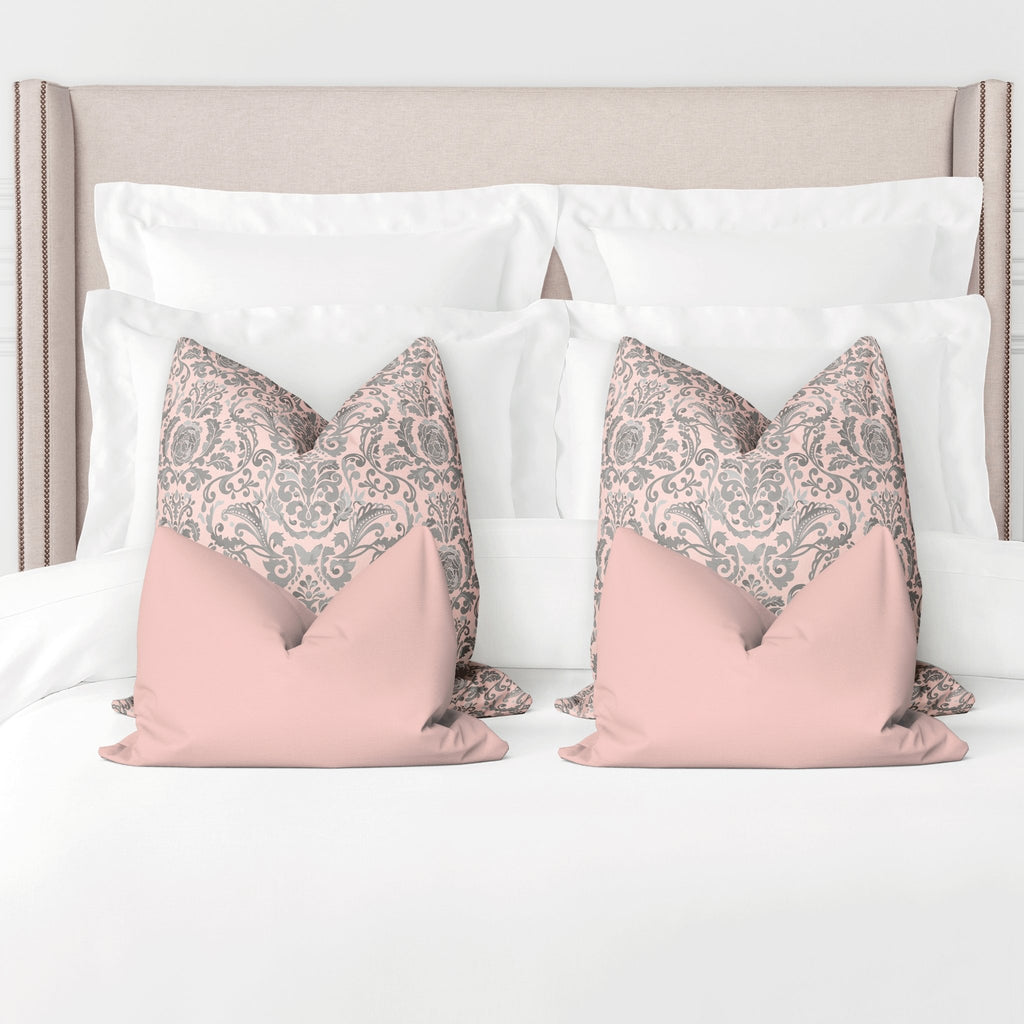 Victoria Queen Bed Pillow Cover Set in Charming Pink - Melissa Colson