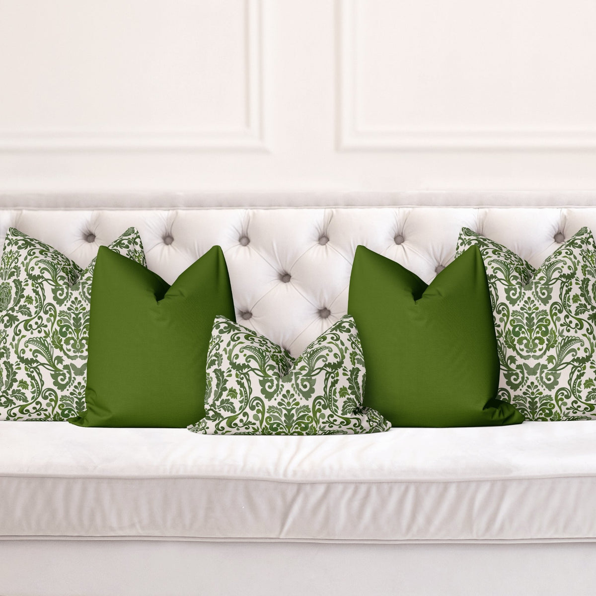 Victoria Sofa Pillow Cover Set in Green