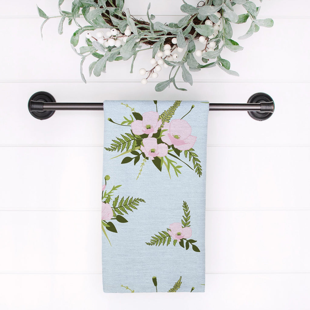 Woodland Bouquet Tea Towel in Sky Blue - Melissa Colson