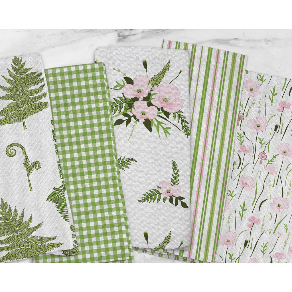 Woodland Ferns Tea Towel in Cloud White - Melissa Colson