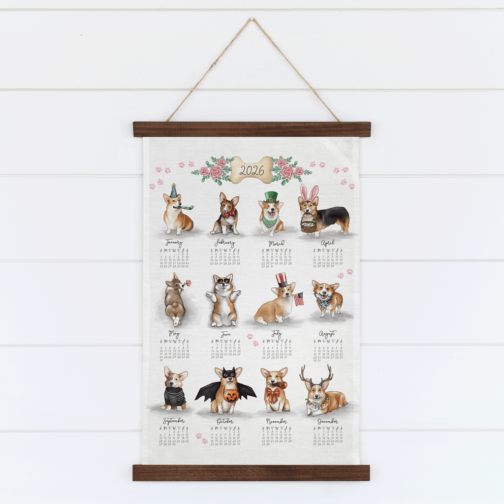 A Corgi Story Tea Towel Calendar