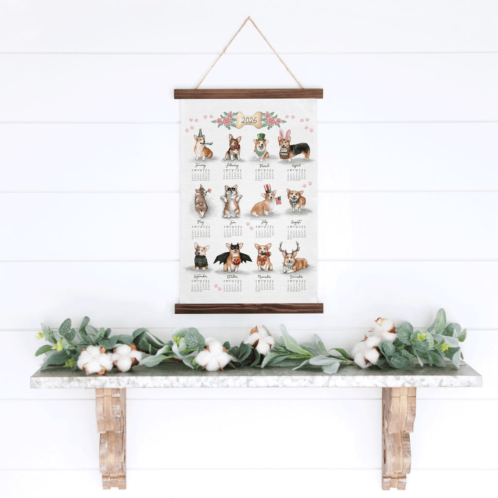 A Corgi Story Tea Towel Calendar