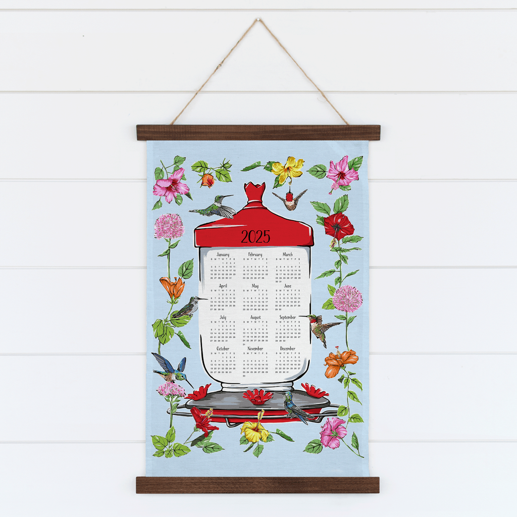 Hummingbirds and Hibiscuses Tea Towel Calendar