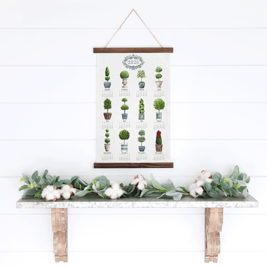 Ornamental Topiaries Tea Towel Calendar