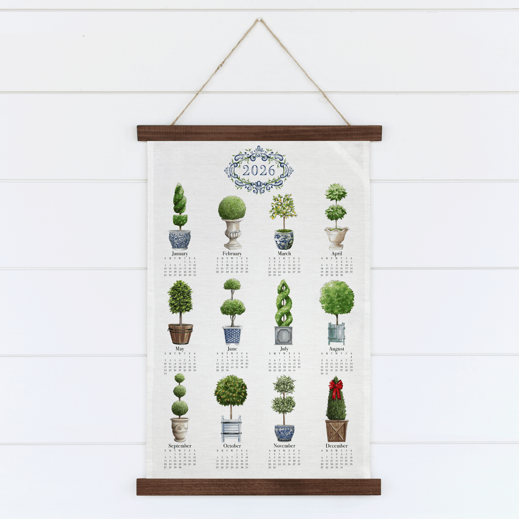 Ornamental Topiaries Tea Towel Calendar