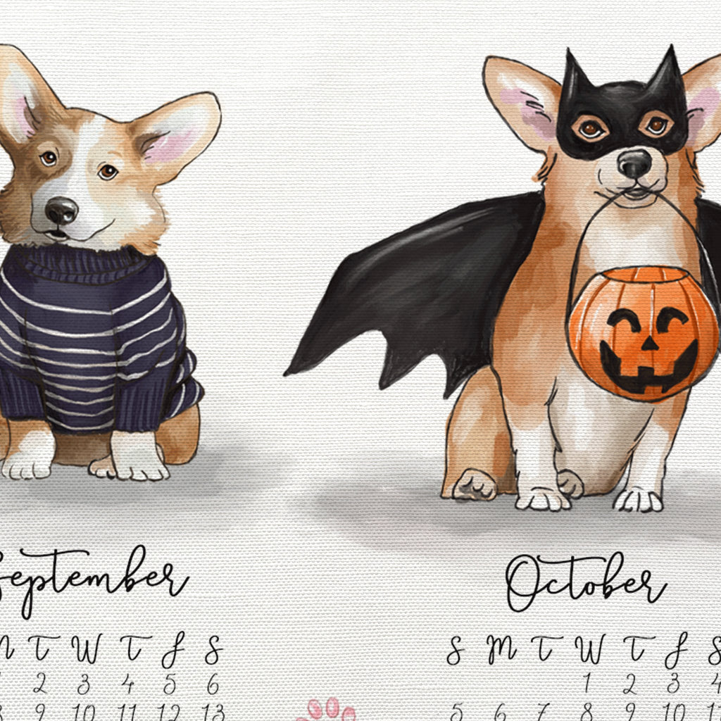 A Corgi Story Tea Towel Calendar - Melissa Colson