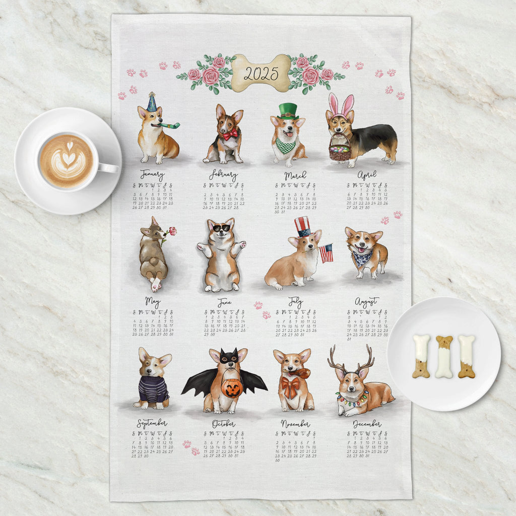 A Corgi Story Tea Towel Calendar - Melissa Colson