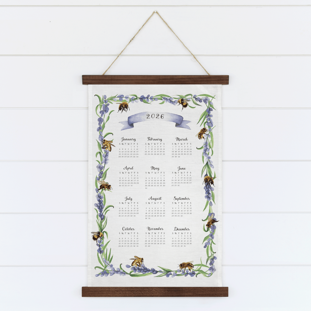 Bees and Lavender Tea Towel Calendar - Melissa Colson