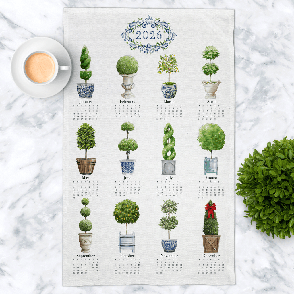 Ornamental Topiaries Tea Towel Calendar - Melissa Colson