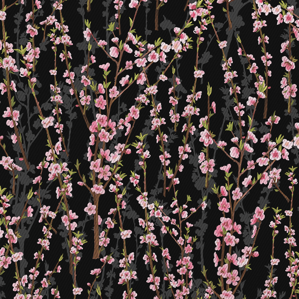 Splendid Blossoms Pillow Cover in Black
