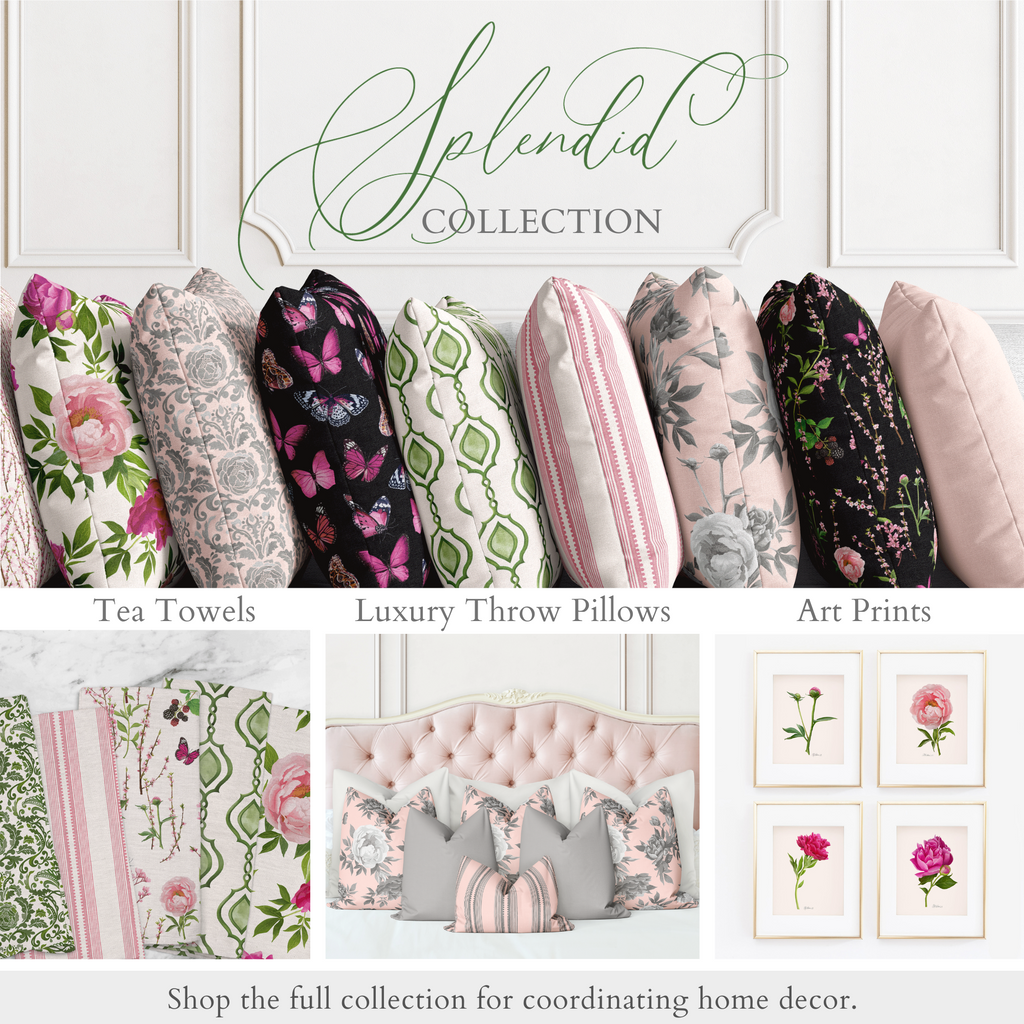 Splendid Blossoms Pillow Cover in Blush