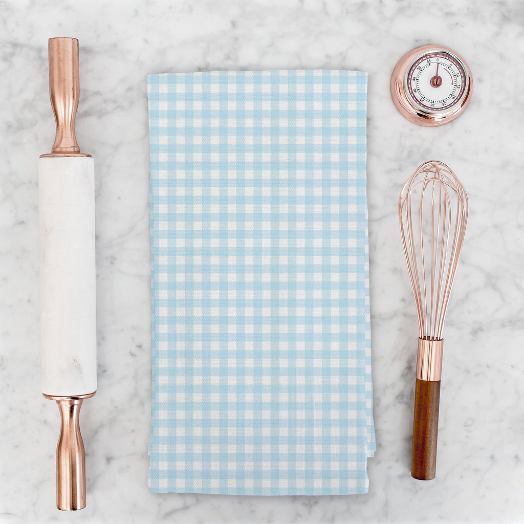 Woodland Check Tea Towel in Blue