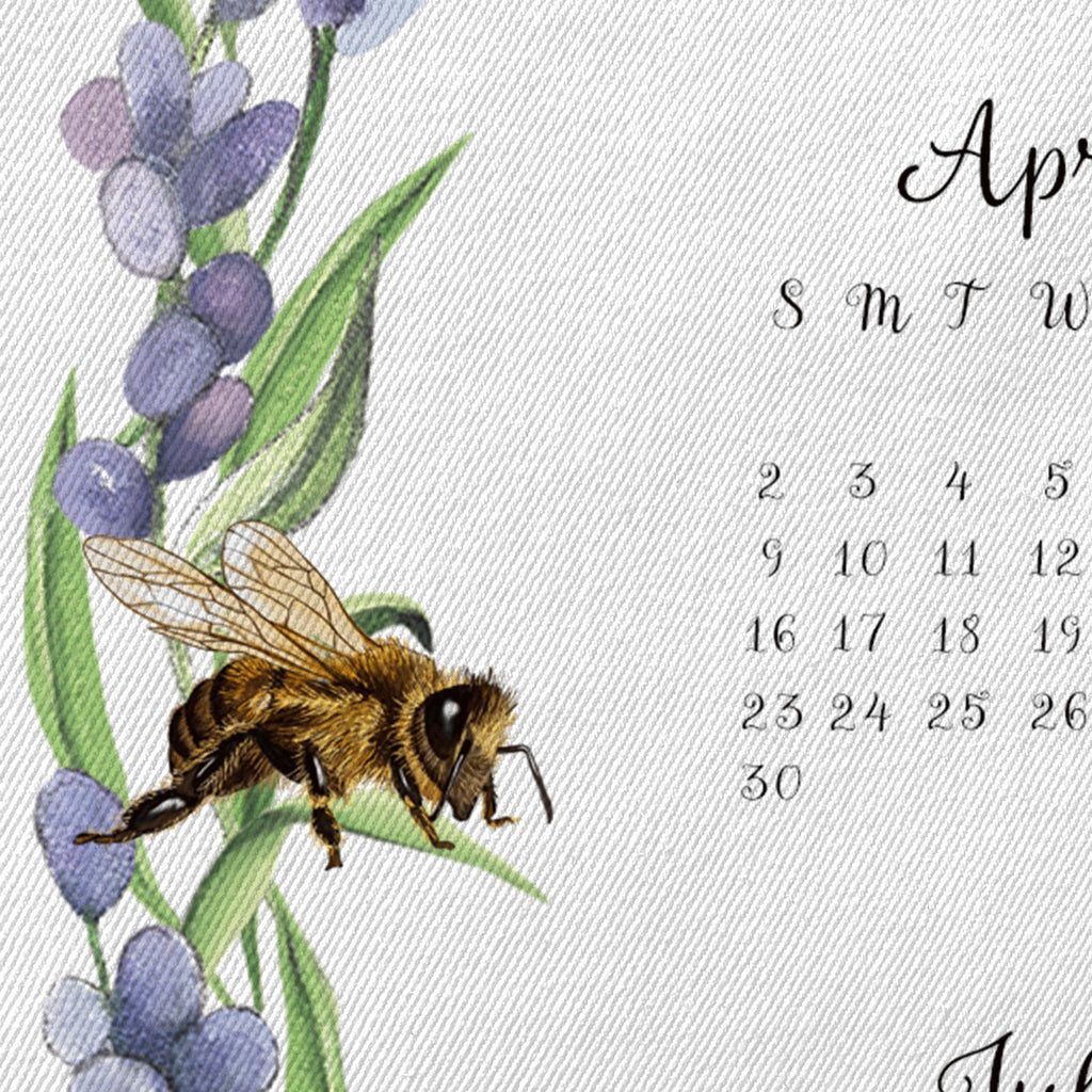 Bees and Lavender Tea Towel Calendar - Melissa Colson