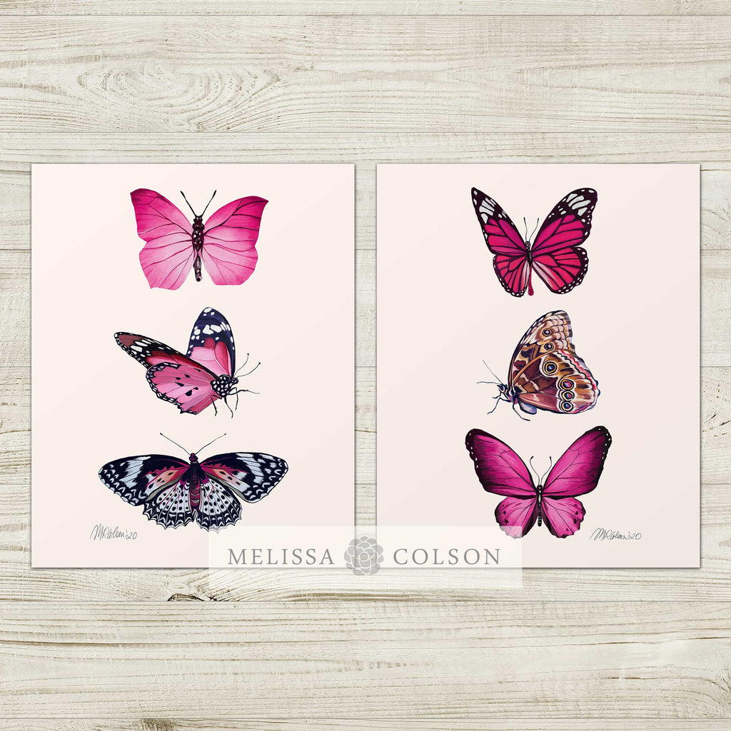 Butterflies (1 of 2) Watercolor Giclée Art Print - Melissa Colson