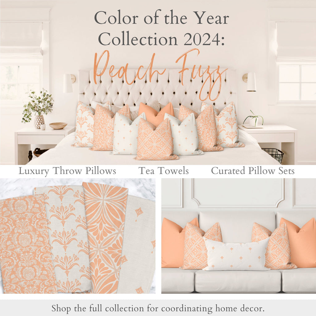 Emma King Bed Pillow Cover Set in Peach Fuzz - Melissa Colson
