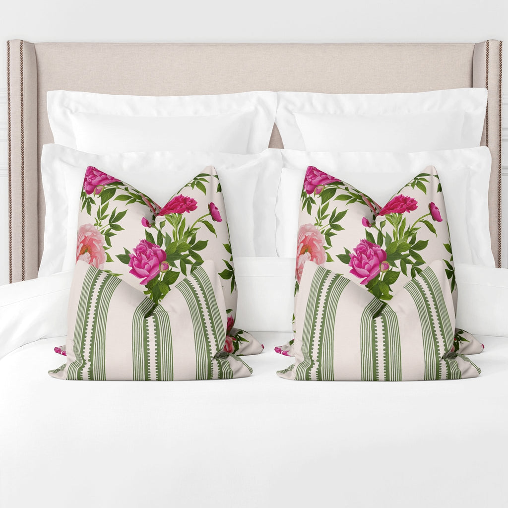 Florence Queen Bed Pillow Cover Set in Blush - Melissa Colson