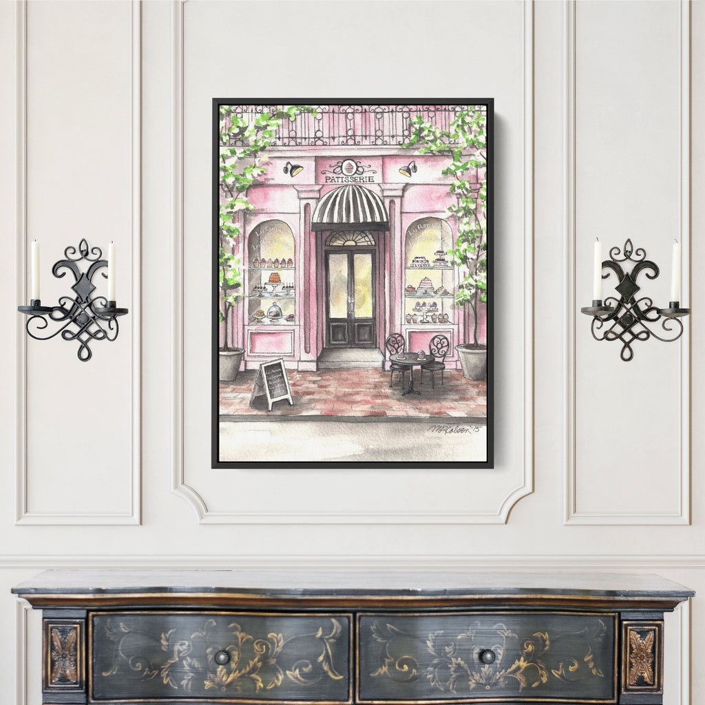 French Patisserie Stretched Canvas Art Print - Melissa Colson