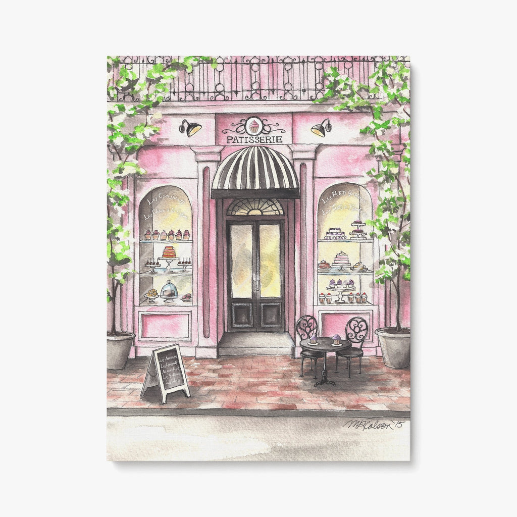 French Patisserie Stretched Canvas Art Print - Melissa Colson