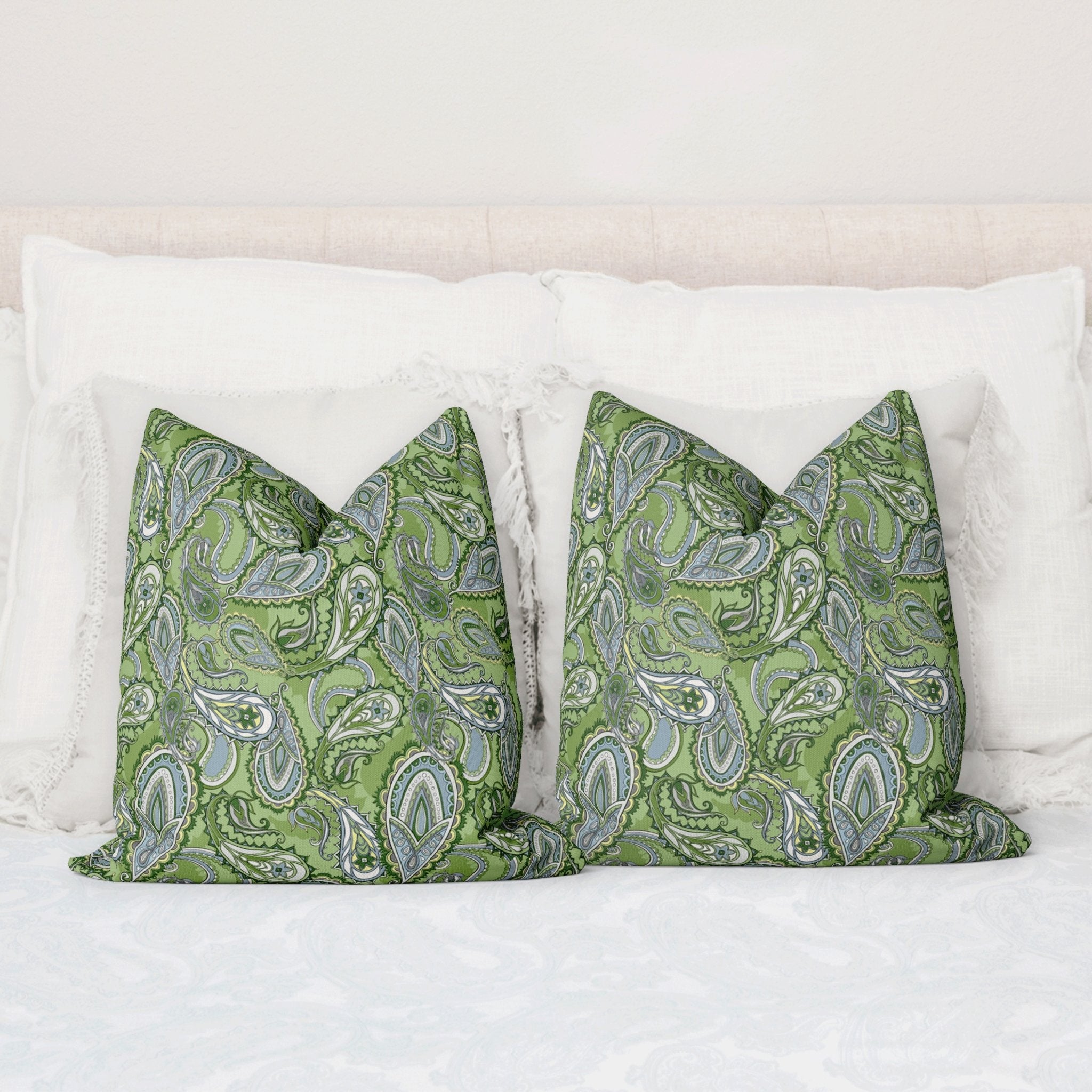 Melissa Colson Marlee King Bed Pillow Cover Set in Wistful Green