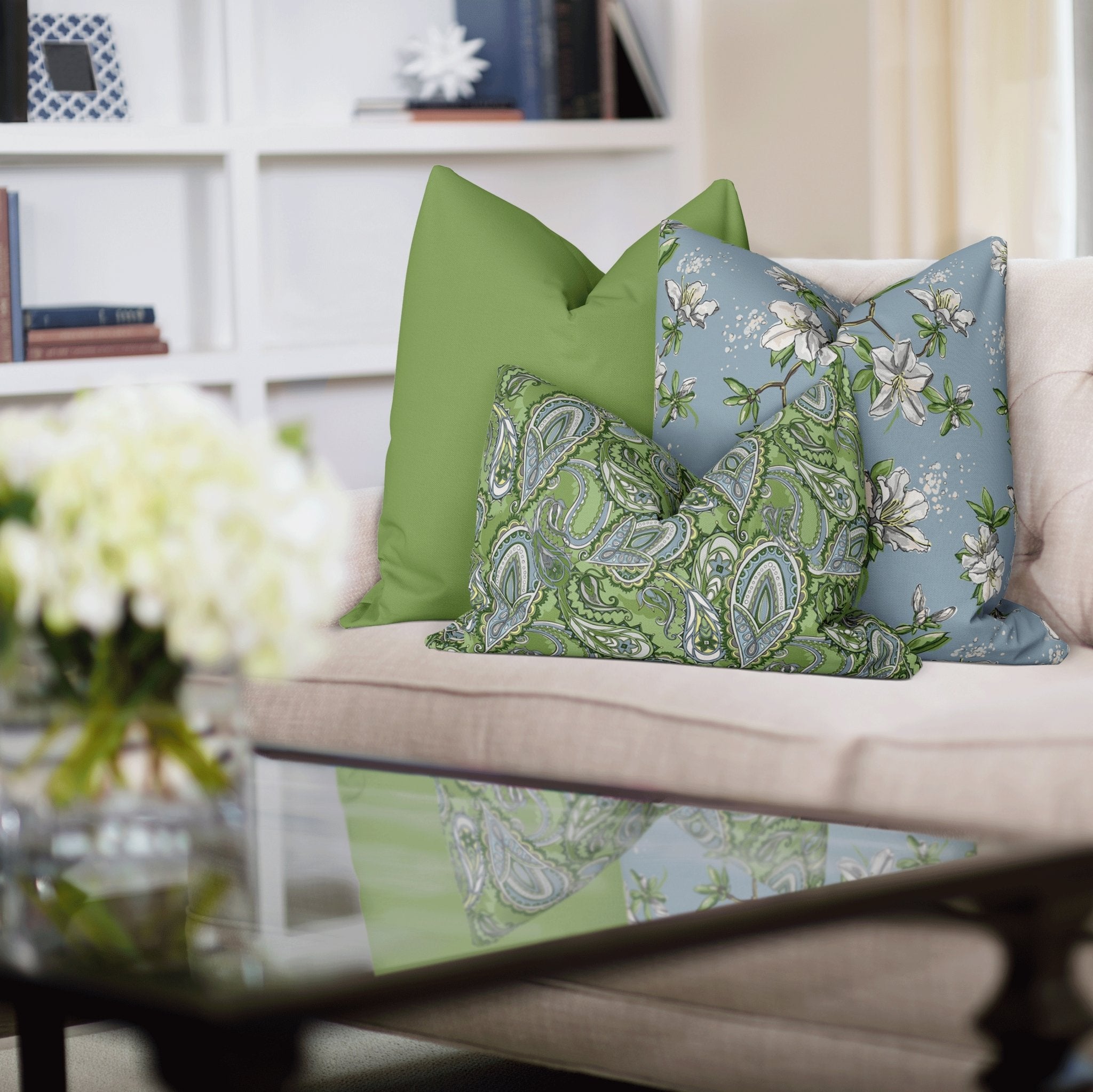 Melissa Colson Marlee King Bed Pillow Cover Set in Wistful Green