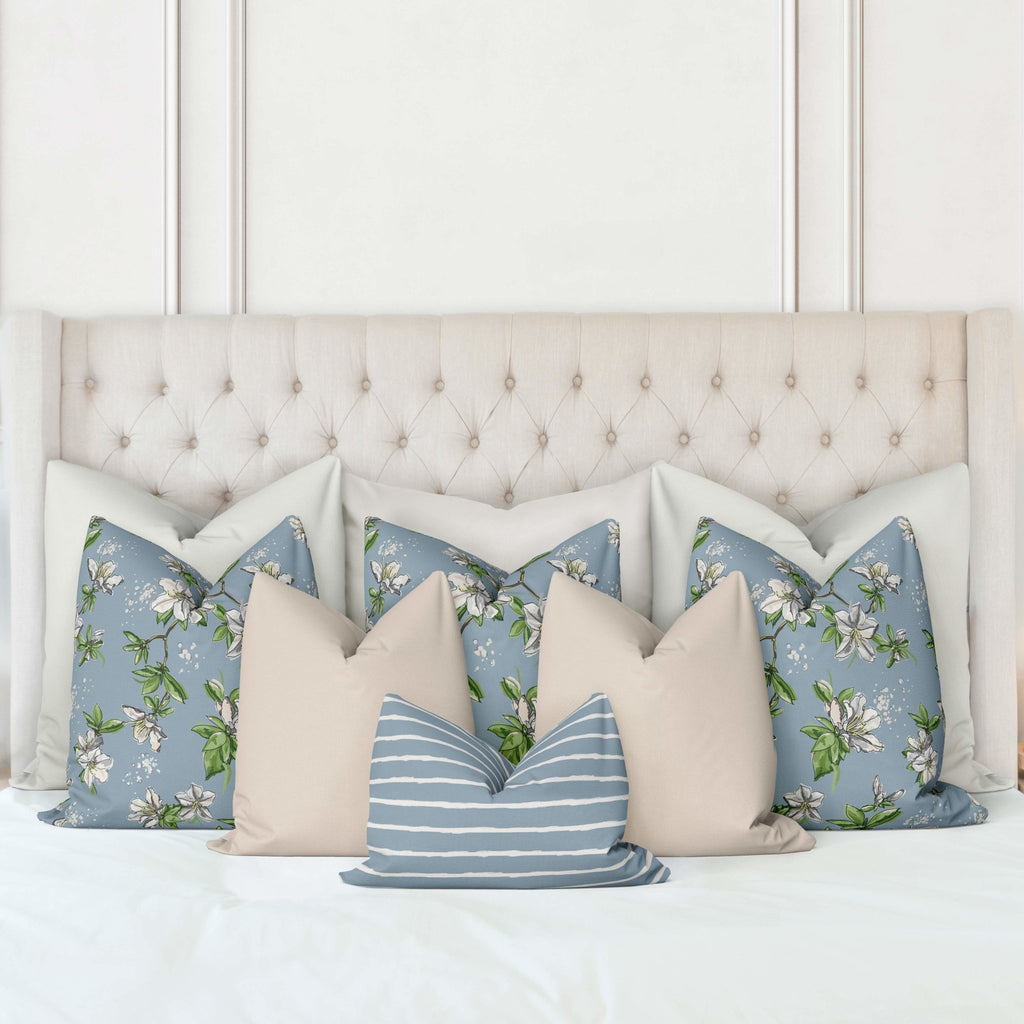 Julia King Bed Pillow Cover Set in Wistful Blue - Melissa Colson