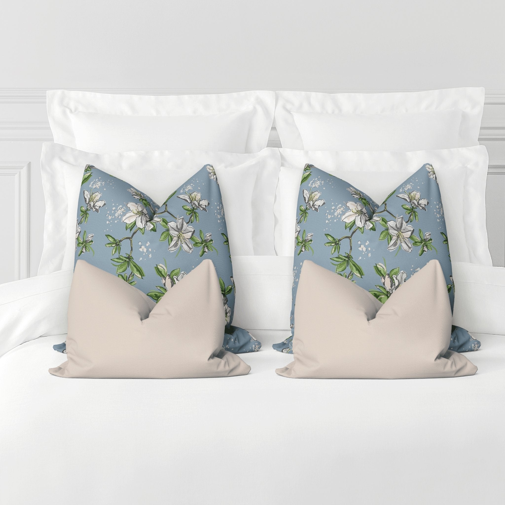 Julia Queen Bed Pillow Cover Set in Wistful Blue