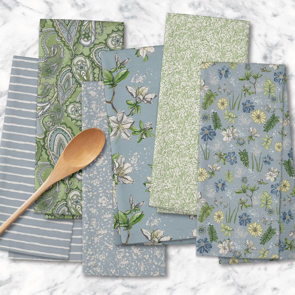 Light as a Feather Tea Towel in Wistful Green - Melissa Colson