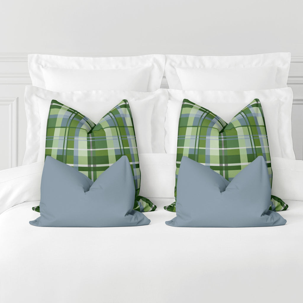 Lucy Queen Bed Pillow Cover Set in Wistful Green - Melissa Colson
