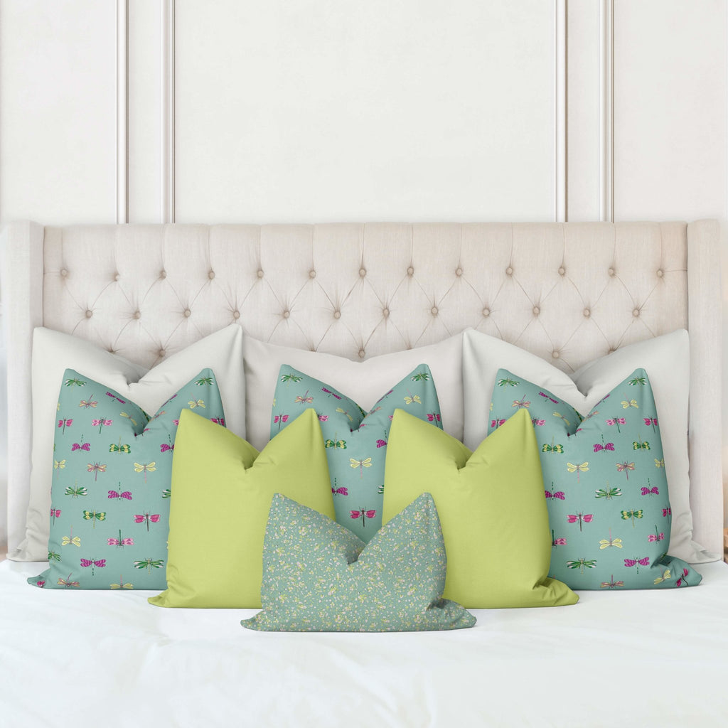 Luna King Bed Pillow Cover Set in Happy Aqua - Melissa Colson