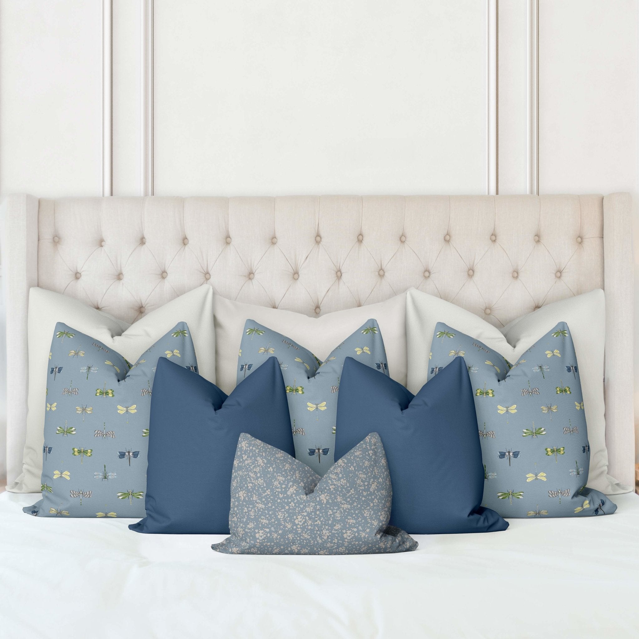 Luna King Bed Pillow Cover Set in Wistful Blue