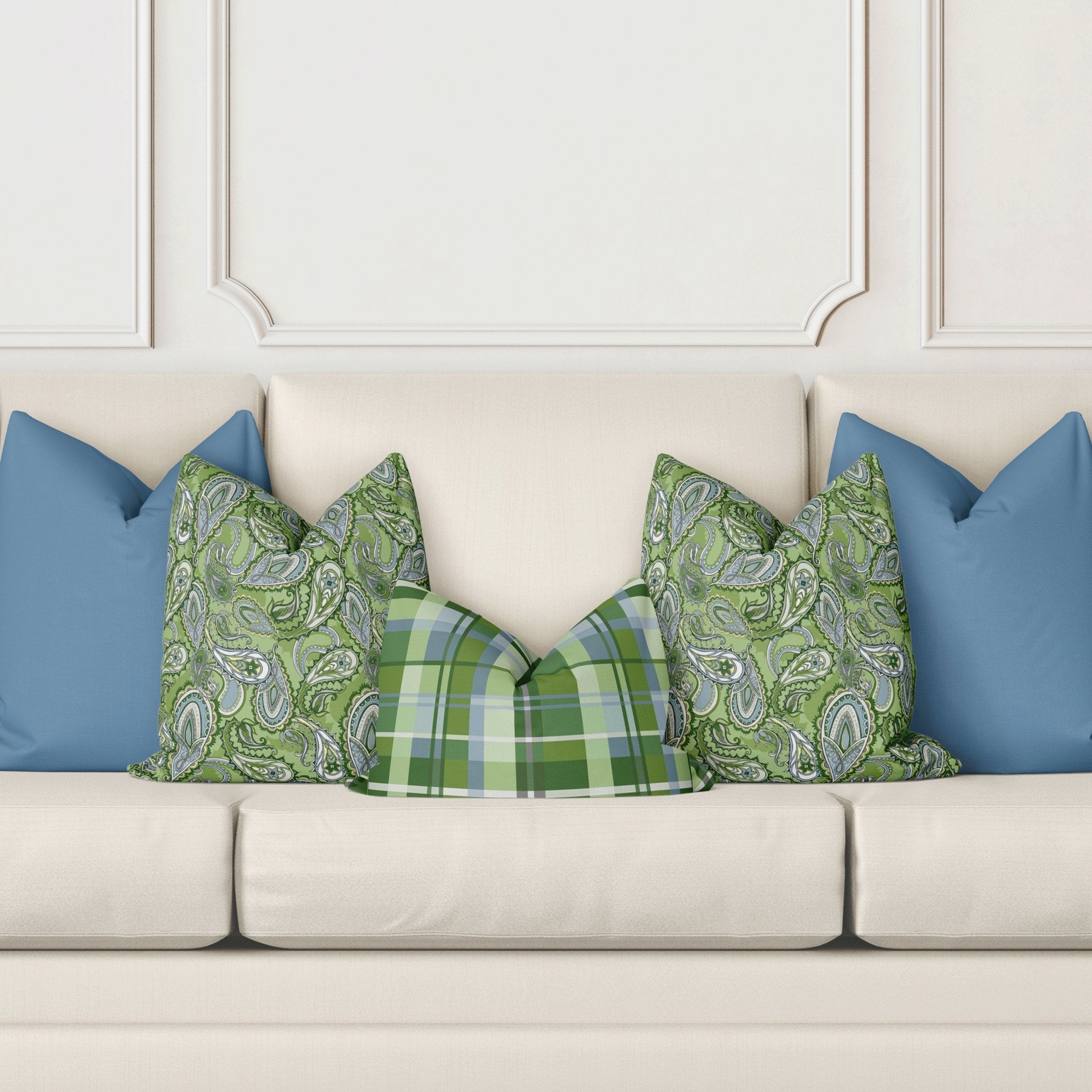Marlee Sofa Pillow Cover Set in Wistful Green