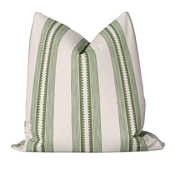 Green striped outlet pillow