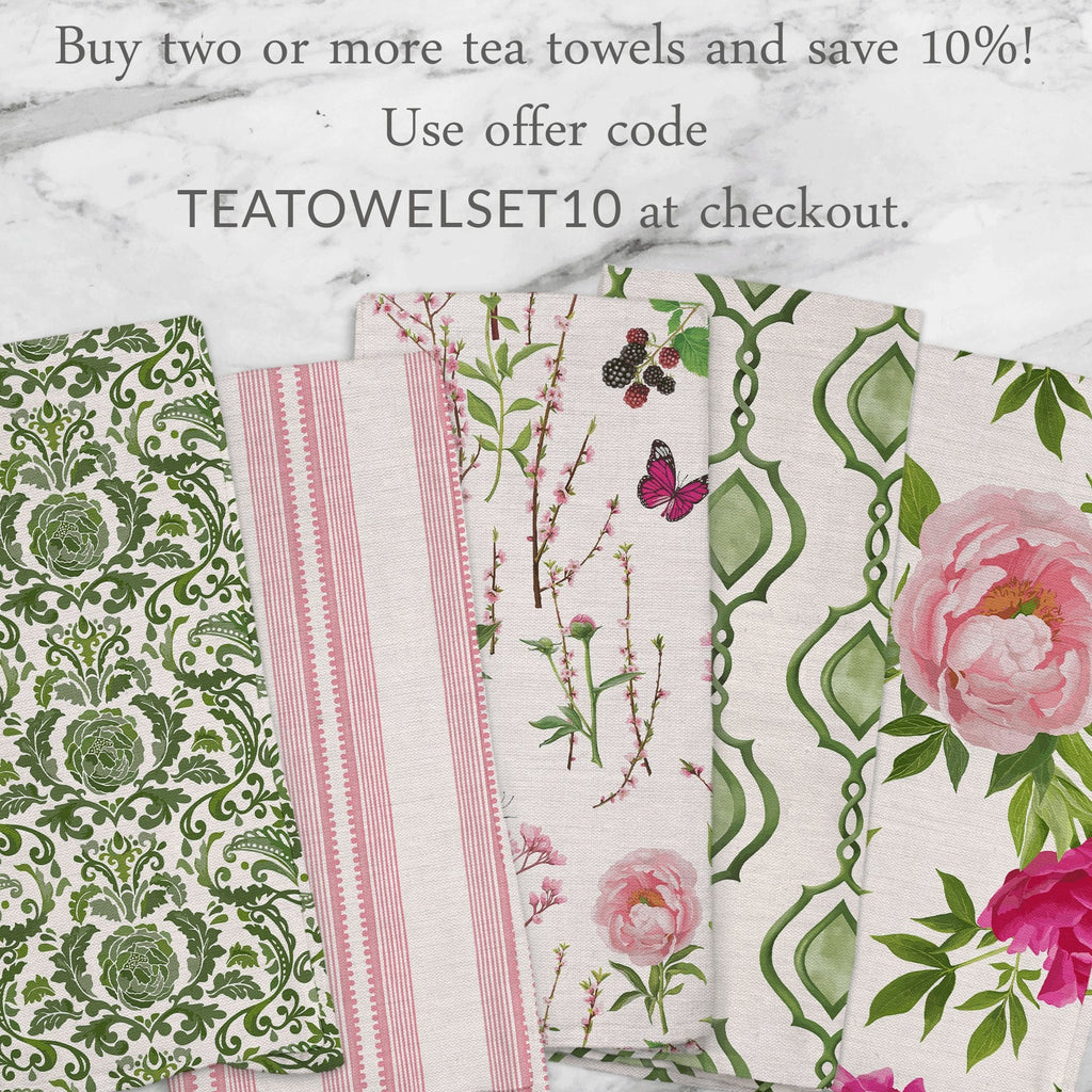 Splendid Fleur Tea Towel in Black - Melissa Colson