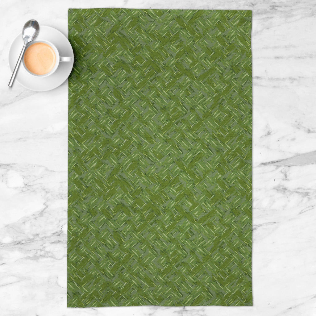Splendid Herringbone Tea Towel in Green - Melissa Colson