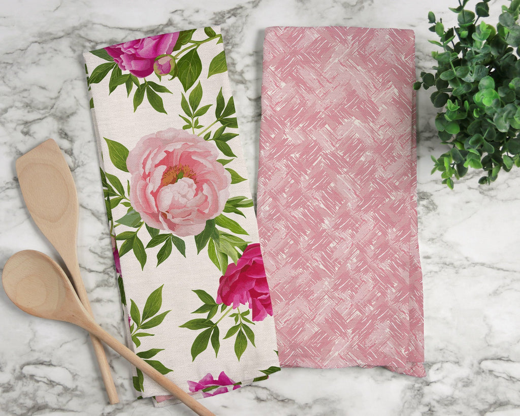 Splendid Herringbone Tea Towel in Pink - Melissa Colson