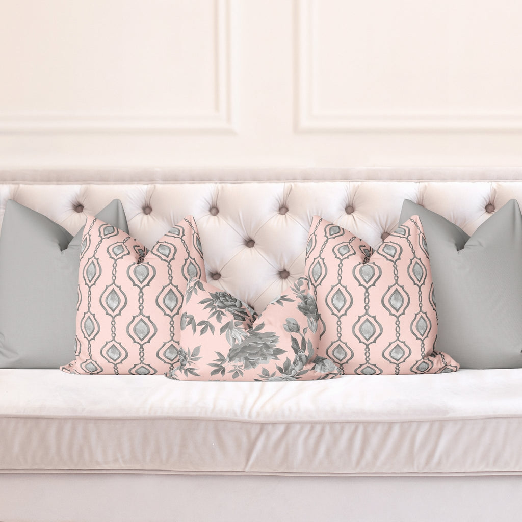 Splendid Trellis Pillow Cover in Charming Pink - Melissa Colson