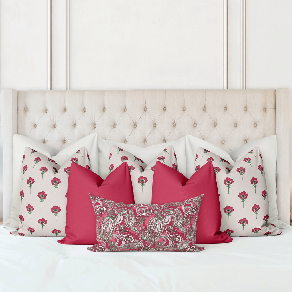 Winifred King Bed Pillow Cover Set in Viva Magenta - Melissa Colson
