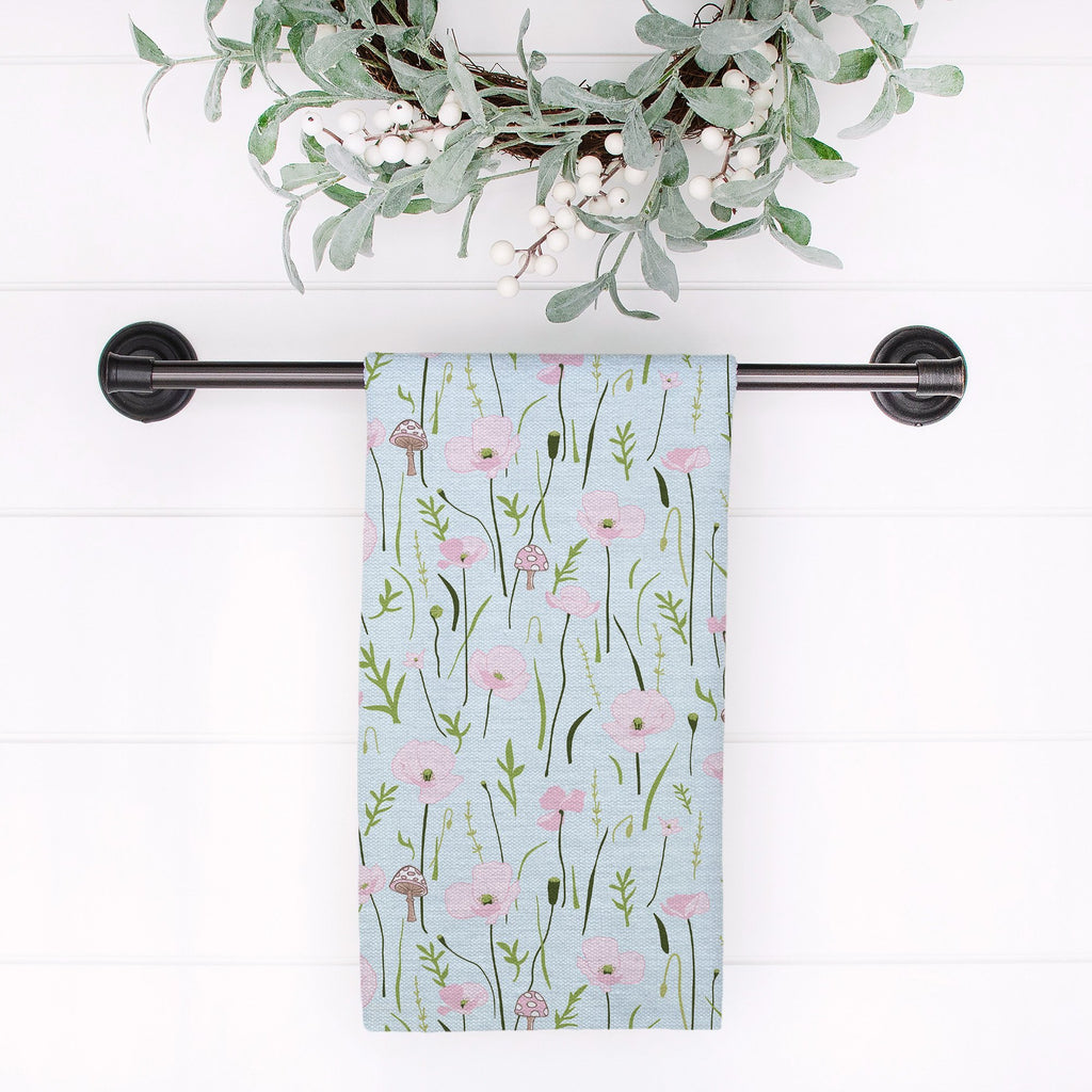 Wonder Floral Tea Towel in Sky Blue - Melissa Colson