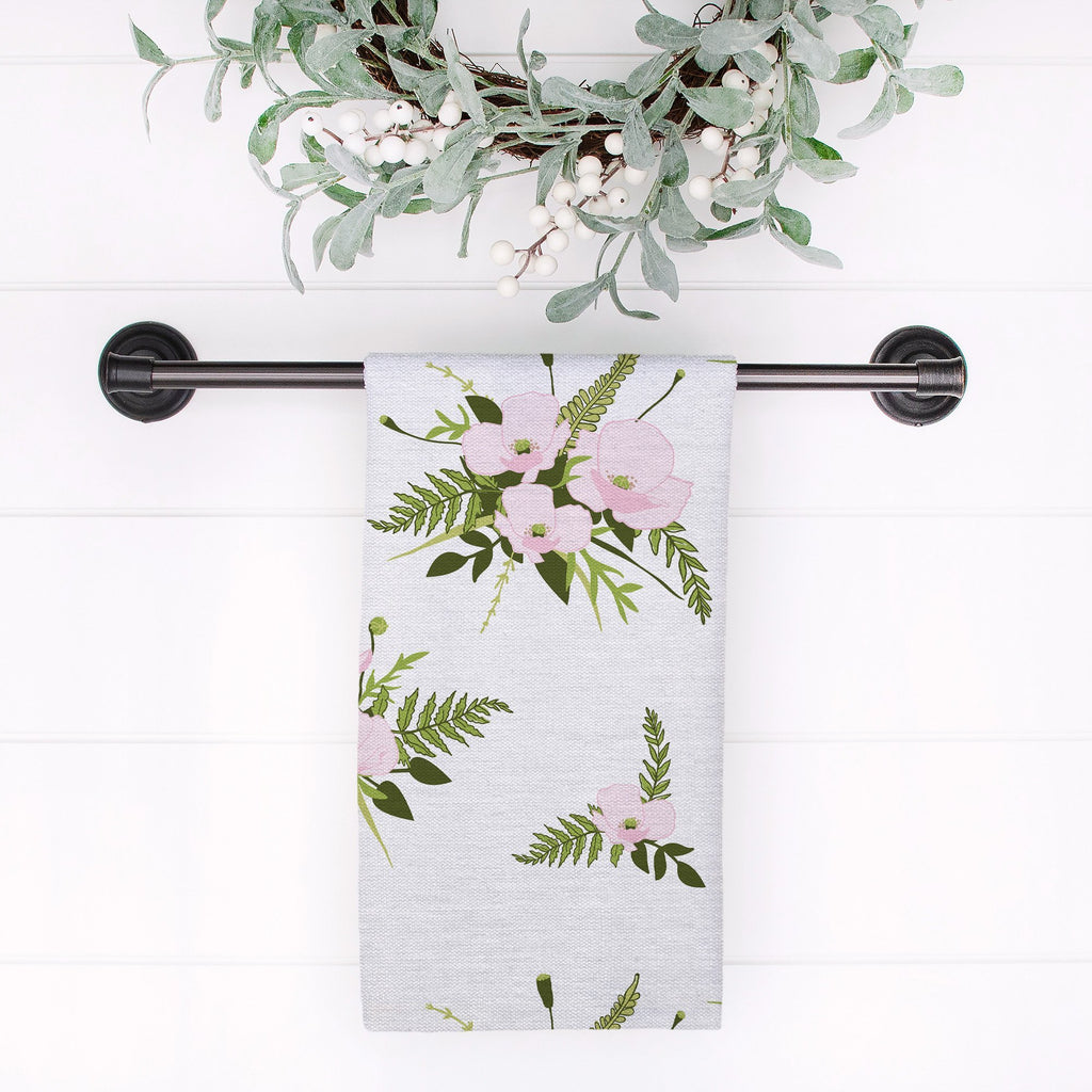 Woodland Bouquet Tea Towel in Cloud White - Melissa Colson
